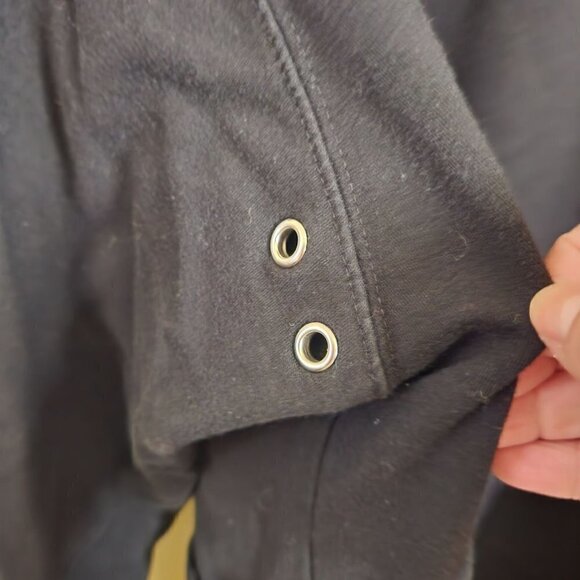 Anne Klein Vintage Black Pima Cotton Hoodie Size XL - Picture 4 of 8